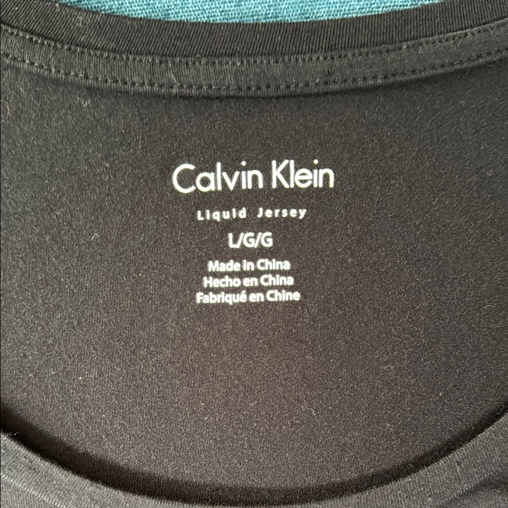 Calvin Klein Black Liquid Jersey Sleeveless Tank Top - Picture 2 of 3